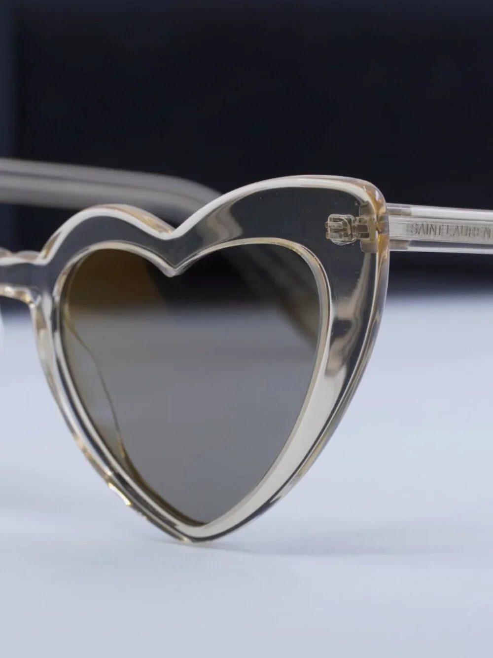 Saint Laurent SL181 LOU LOU 027 Heart Sunglasses - Transparent Nude / Copper